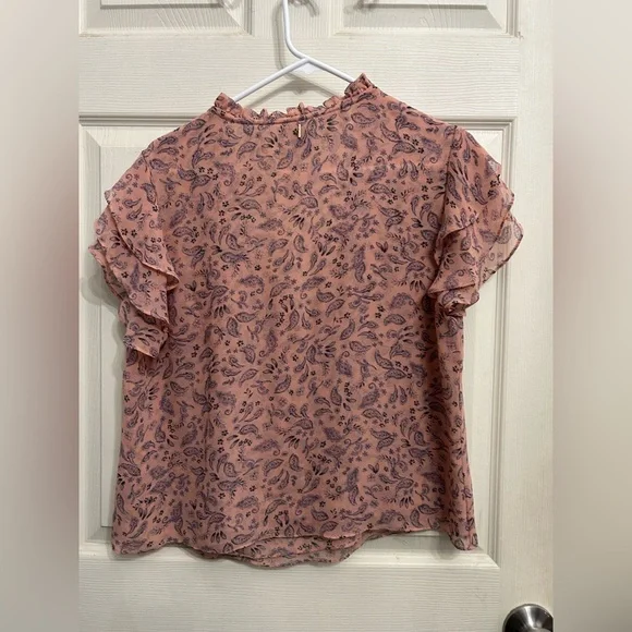 Misa Los Angeles Maria top in pink paisley chiffon women’s size Medium - Picture 4 of 4